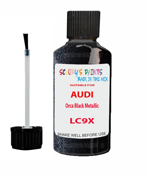 Paint For Audi S6 Orca Black Metallic Code LC9X Touch Up Paint Scratch Stone Chip Kit