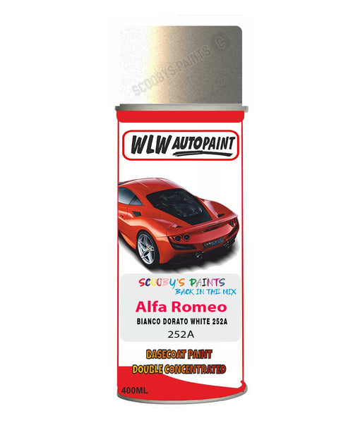 Paint For Alfa Romeo Mito Bianco Dorato White Aerosol Spray Paint 252A