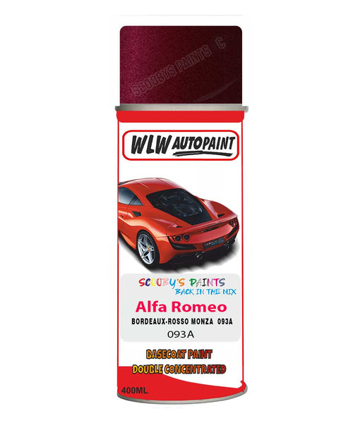 Paint For Alfa Romeo Giulia Bordeaux-Rosso Monza Red Aerosol Spray Paint 093A