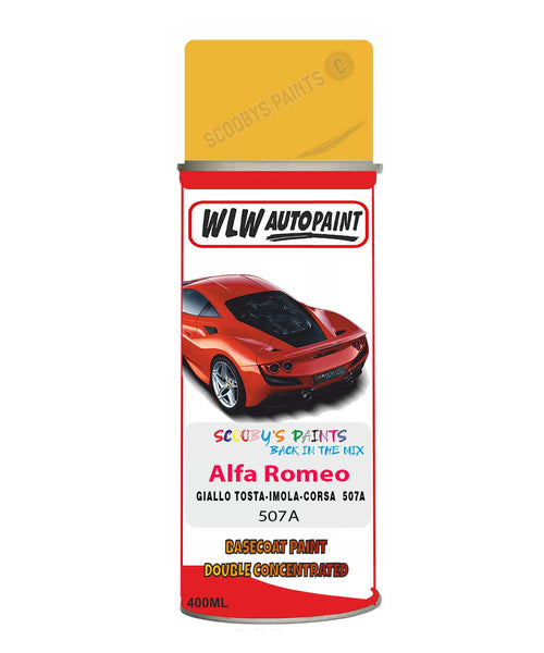 Paint For Alfa Romeo Mito Giallo Faccia Tosta-Imola-Corsa Yellow Aerosol Spray Paint 507A