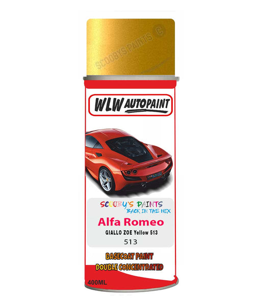 Paint For Alfa Romeo 145 Giallo Zoe Yellow Aerosol Spray Car Paint + Lacquer 513