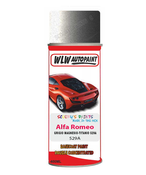 Paint For Alfa Romeo Giulietta Grigio Magnesio-Titanio Whrte Aerosol Spray Paint 529A