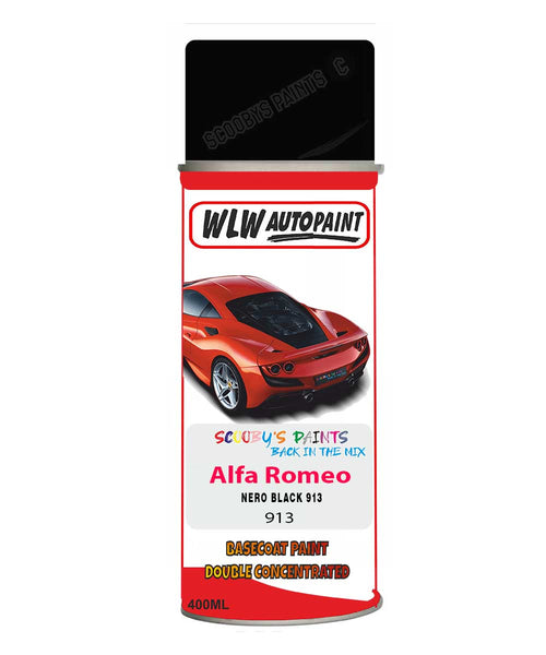 Paint For Alfa Romeo Giulietta Nero Black Aerosol Spray Car Paint + Lacquer 913