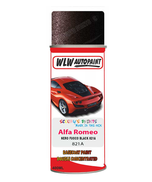 Paint For Alfa Romeo 147 Nero Fuoco Black Aerosol Spray Car Paint + Lacquer 821A