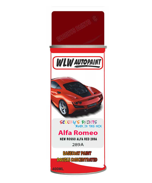Paint For Alfa Romeo Giulietta New Rosso Red Aerosol Spray Paint 289A