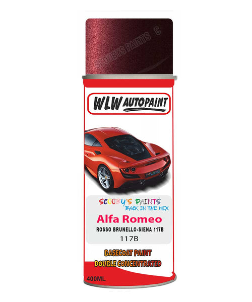 Paint For Alfa Romeo Spider Rosso Brunello-Siena Red Aerosol Spray Paint 117B