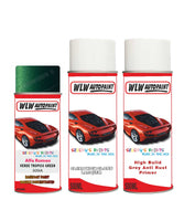 alfa romeo gtv verde tropico green aerosol spray car paint clear lacquer 309a With Anti Rust primer undercoat protection
