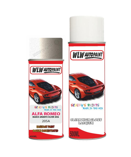 Paint For Alfa Romeo 145 Bianco Argento Silver Aerosol Spray Car Paint + Lacquer