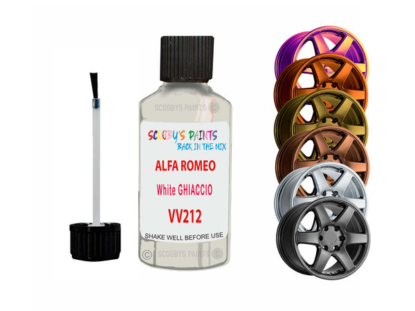 Alloy Wheel Repair Paint For Alfa Romeo White Ghiaccio Vv212 2001-2023