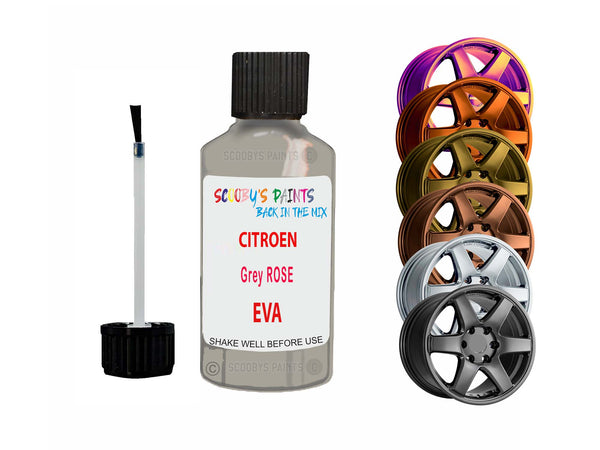 Alloy Wheel Repair Paint For Citroen  Grey Rose Eva 2001-2023