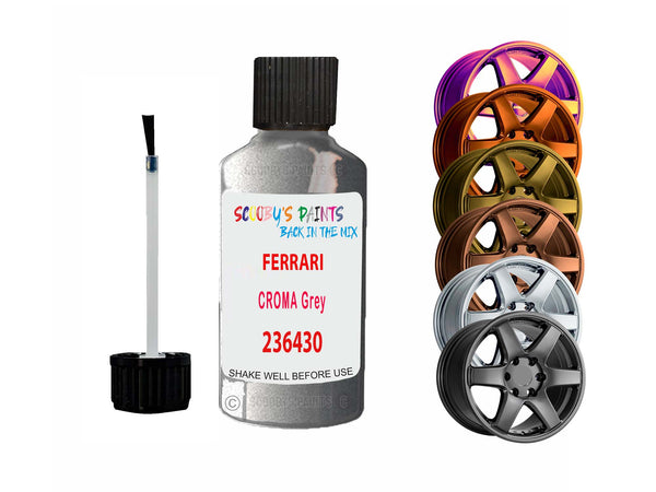 Alloy Wheel Repair Paint For Ferrari Croma Grey Corsa/Titanio Satinato 236430 2001-2023