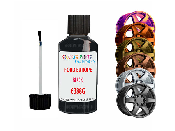 Alloy Wheel Repair Paint For Ford Europe Black 6388G 2001-2023