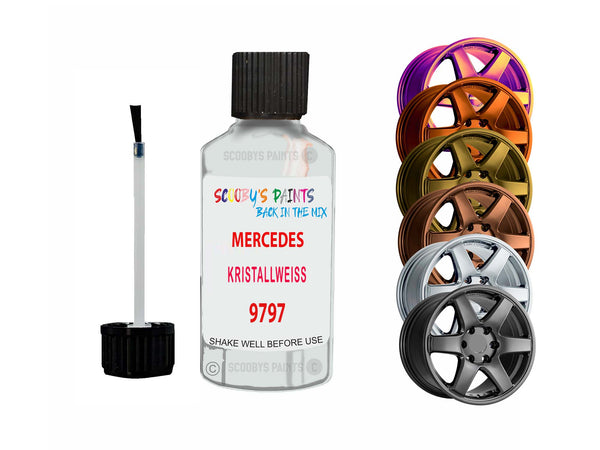 Alloy Wheel Repair Paint For Mercedes Kristallweiss 9797 2001-2023