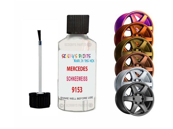 Alloy Wheel Repair Paint For Mercedes Schneeweiss 9153 2001-2023