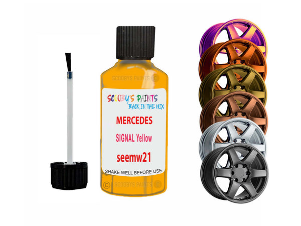 Alloy Wheel Repair Paint For Mercedes Signal Yellow Seemw21 2001-2023