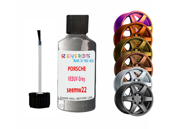 Alloy Wheel Repair Paint For Porsche Vesuv Grey Seemw22 2001-2023