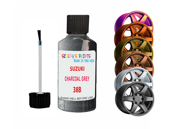 Alloy Wheel Repair Paint For Suzuki Charcoal Grey 38B 2001-2023