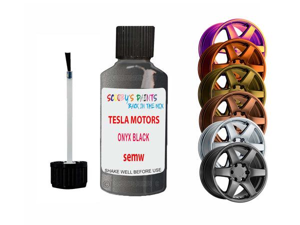 Alloy Wheel Repair Paint For Tesla Motors Onyx Black Semw 2001-2023
