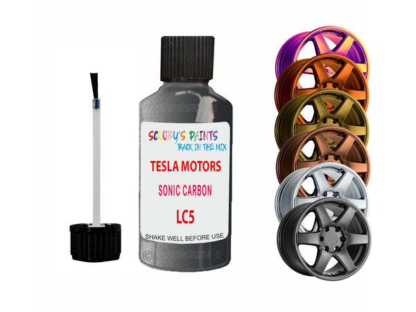 Alloy Wheel Repair Paint For Tesla Motors Sonic Carbon Lc5 2001-2023