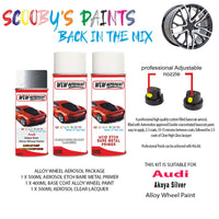 audi q5 akoya silver alloy wheel aerosol spray paint ly7h 2002 2009