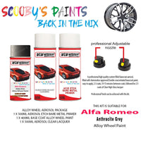 alfa romeo 146 anthracite grey alloy wheel aerosol spray paint 319 b 2010 2016