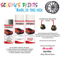 audi q2 avus silver alloy wheel aerosol spray paint ly7j 2000 2010