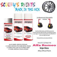 alfa romeo mito grigio chiaro alloy wheel aerosol spray paint 612 a 1994 2018