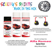 alfa romeo 145 kyalami black alloy wheel aerosol spray paint 601 1989 2020