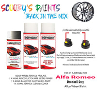 alfa romeo giulia quadrifoglio stromboli grey alloy wheel aerosol spray paint 651 a 2004 2012