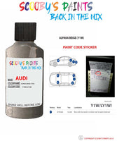 Paint Code Location Sticker for audi s8 alpaka beige code y1w touch up paint 2001 2010