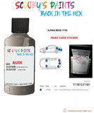 Paint Code Location Sticker for audi s8 alpaka beige code y1w touch up paint 2001 2010