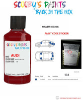 Paint For Audi A4 Amulet Red Code 134 Touch Up Paint Scratch Stone Chip Repair