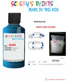 Paint Code Location Sticker for audi tt coupe aruba blue code q9 touch up paint 2007 2012