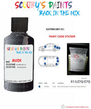 Paint Code Location Sticker for audi s8 austern grey code x1 touch up paint 2002 2016