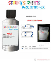 Paint Code Location Sticker for audi tt roadster avus silver code lz17 touch up paint 1996 2005