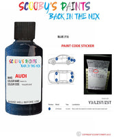 Paint Code Location Sticker for audi s8 europa blue code lz5t touch up paint 1990 2000