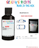 Paint Code Location Sticker for audi tt brillant black code 191 touch up paint 2006 2007