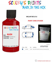 Paint For Audi A3 S3 Brillant Red Code Ly3J Touch Up Paint Scratch Stone Chip