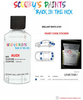 Paint Code Location Sticker for audi tt coupe brillant white code ly9f touch up paint 2001 2004