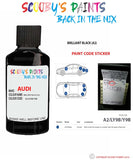 Paint For Audi A5 Cabrio Brilliant Black Code A2 Ly9B Y9B Touch Up Paint