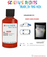 Paint Code Location Sticker for audi tt catalunya red code y3t touch up paint 2015 2018