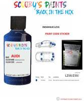 Paint Code Location Sticker for audi tt roadster enzian blue code lz5x touch up paint 1998 2000