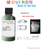 Paint Code Location Sticker for audi s8 farn green code ly6q touch up paint 1999 2001