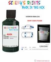 Paint For Audi A6 S6 Goodwood Green Code Lz6X Touch Up Paint Scratch Stone Chip