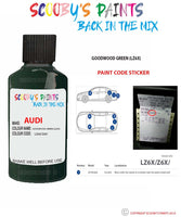 Paint Code Location Sticker for audi tt goodwood green code lz6x touch up paint 1999 2005