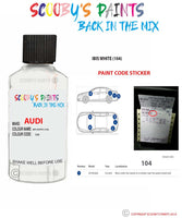 Paint Code Location Sticker for audi tt coupe ibis white code 104 touch up paint 2006 2017
