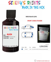 Paint Code Location Sticker for audi tt kirsch black code lz9x touch up paint 2003 2010