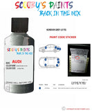 Paint Code Location Sticker for audi tt s line kondor grey code ly7e touch up paint 2006 2017