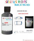 Paint Code Location Sticker for audi q2 kuehler grey grey code lmx3 m3x touch up paint 2015 2017