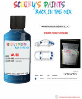 Paint Code Location Sticker for audi tt s line mauritius blue see blue code lz5c touch up paint 2003 2016